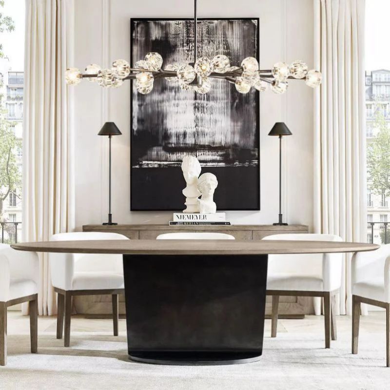 Cristal Glass Oval Chandelier 72 inch detail view