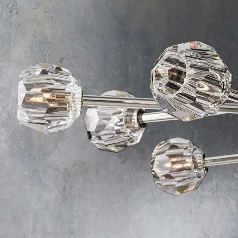 Cristal Glass Oval Chandelier 72 inch detail view