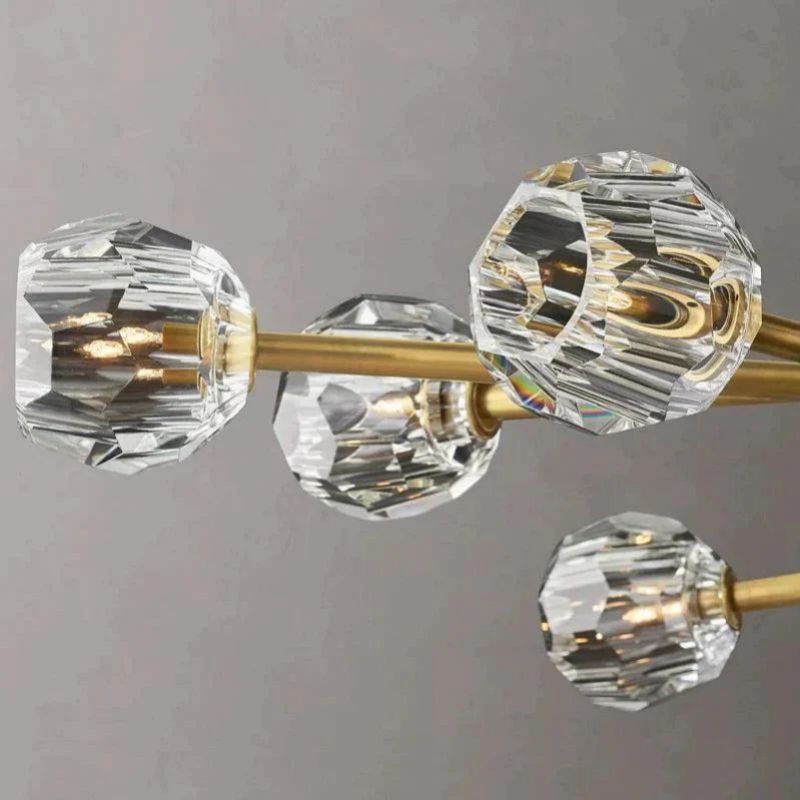 Cristal Glass Oval Chandelier 72 inch detail view