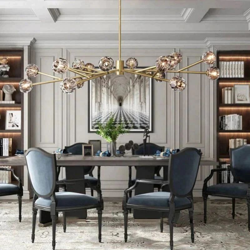 Cristal Glass Oval Chandelier 72 inch detail view
