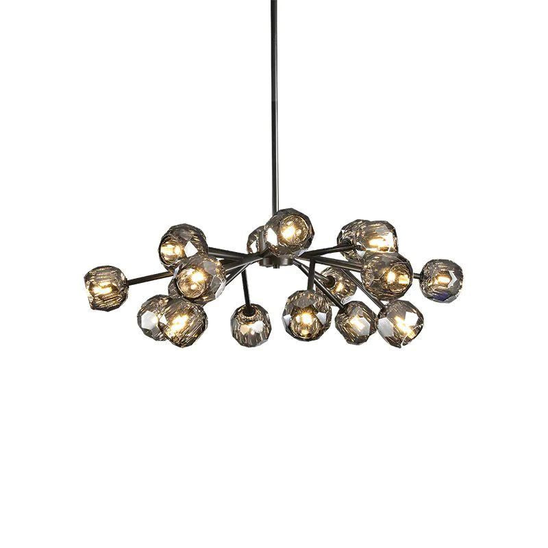 Cristal Glass Round Chandelier 36 inch detail view