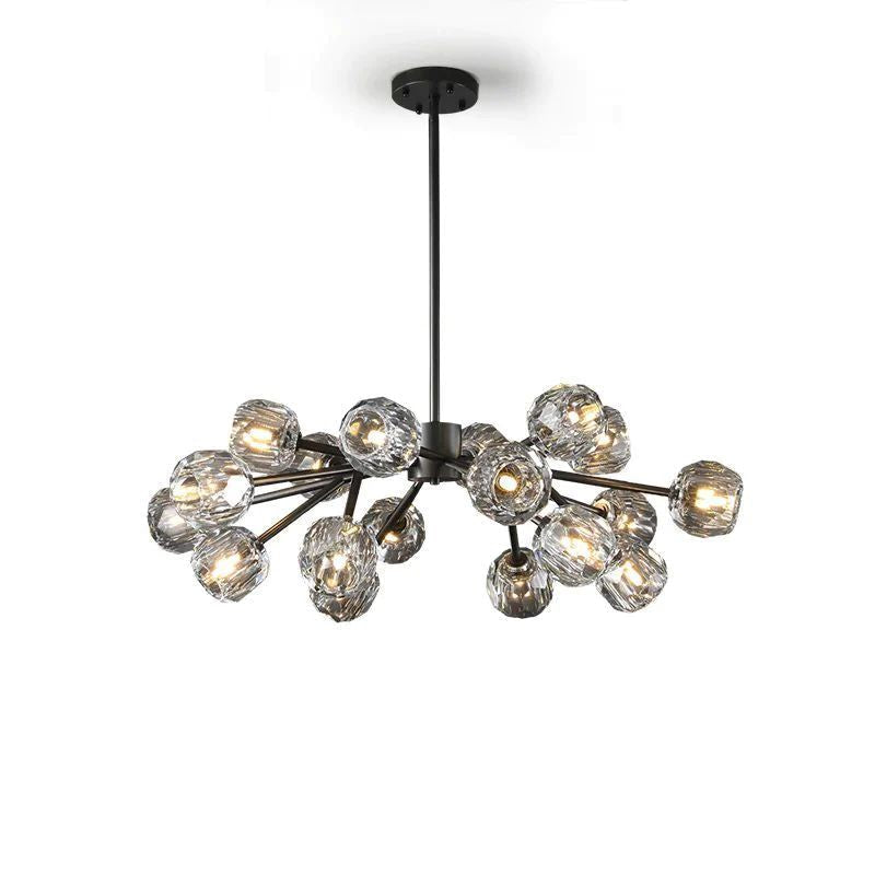 Cristal Glass Round Chandelier 36 inch detail view