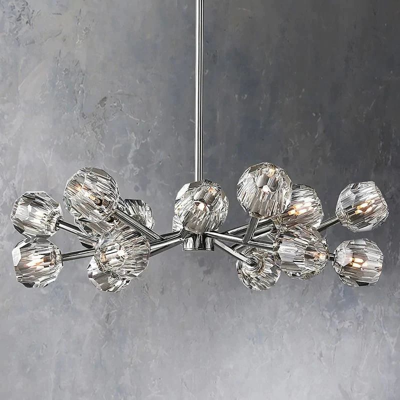 Cristal Glass Round Chandelier 36 inch detail view