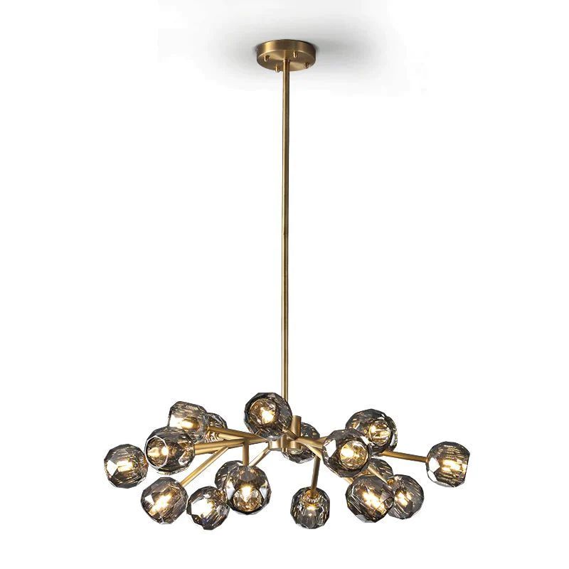 Cristal Glass Round Chandelier 36 inch detail view