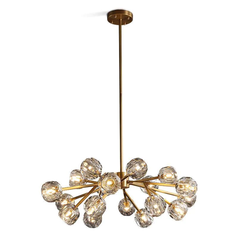 Cristal Glass Round Chandelier 36 inch detail view