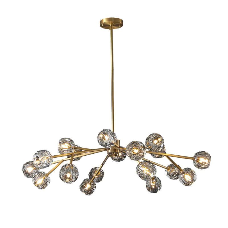 Cristal Glass Round Chandelier 48 inch detail view