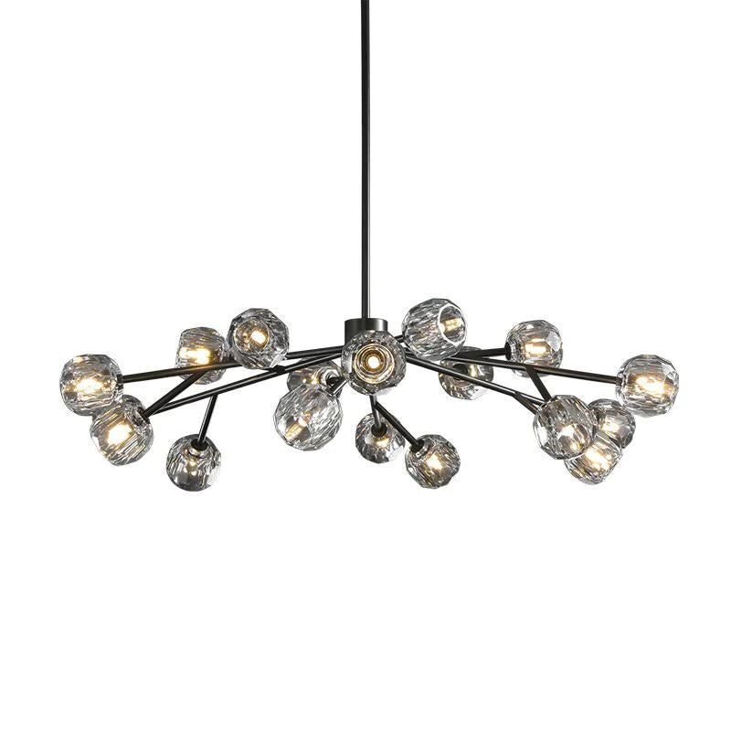 Cristal Glass Round Chandelier 48 inch detail view