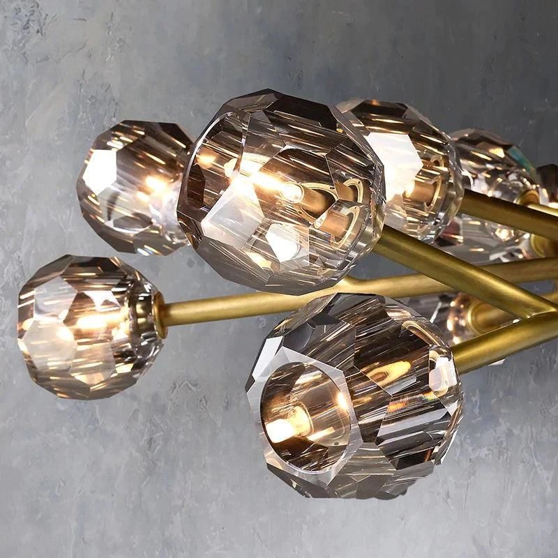 Cristal Glass Round Chandelier 36 inch detail view