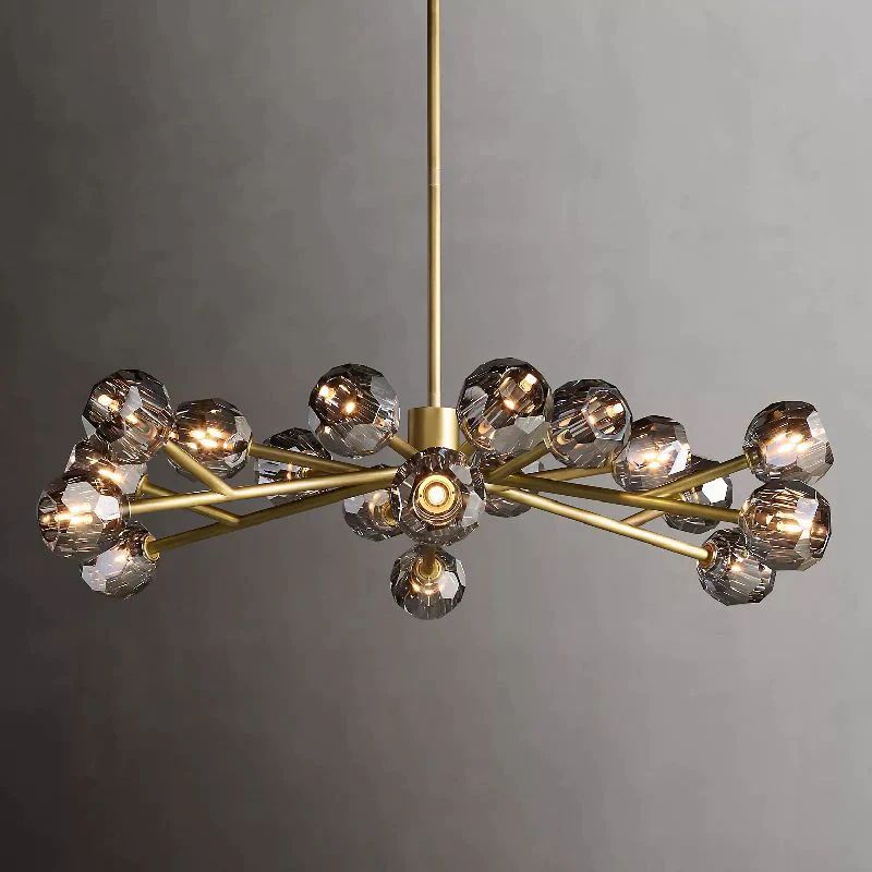 Cristal Glass Round Chandelier 48 inch detail view