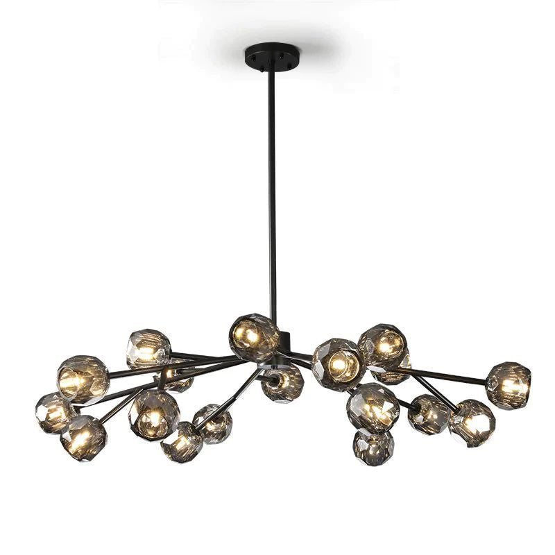 Cristal Glass Round Chandelier 48 inch detail view