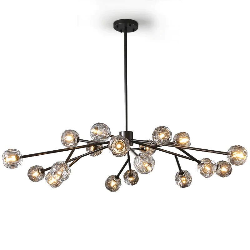 Cristal Glass Round Chandelier 60 inch detail view