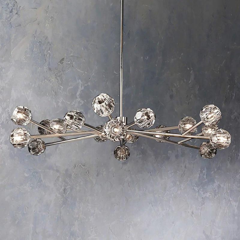 Cristal Glass Round Chandelier 60 inch detail view