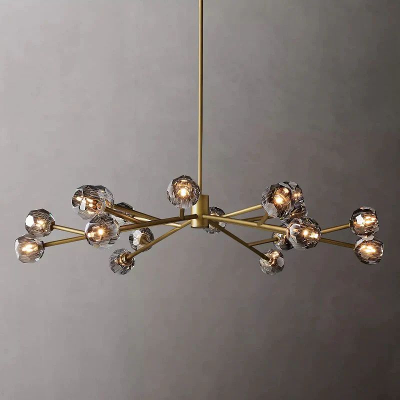 Cristal Glass Round Chandelier 60 inch detail view