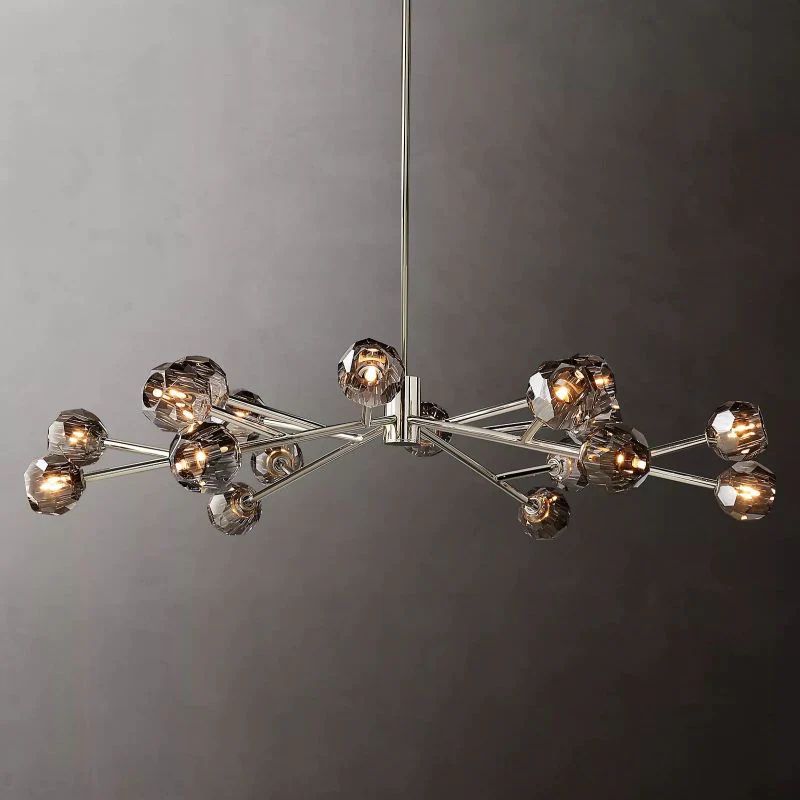 Cristal Glass Round Chandelier 60 inch detail view