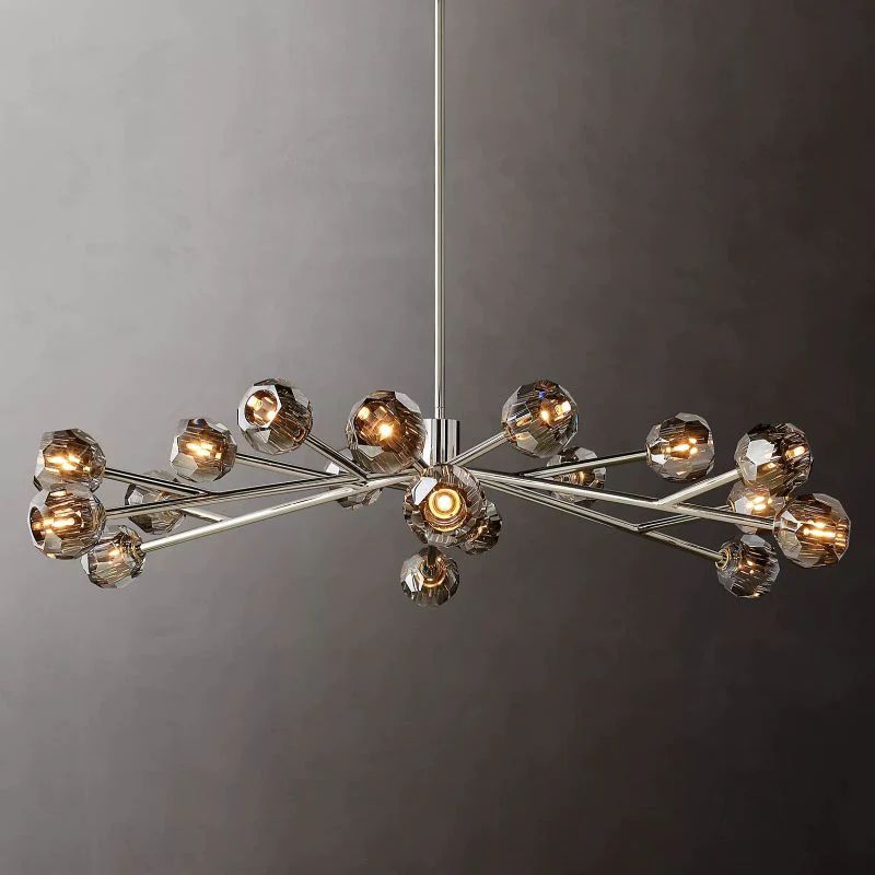 Cristal Glass Round Chandelier 60 inch detail view