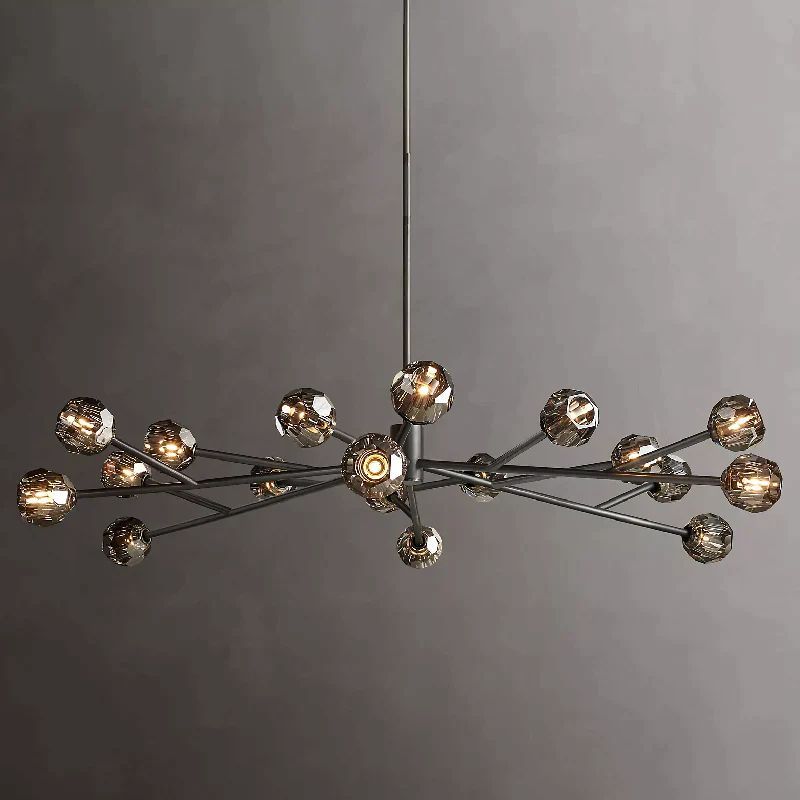 Cristal Glass Round Chandelier 72 inch detail view