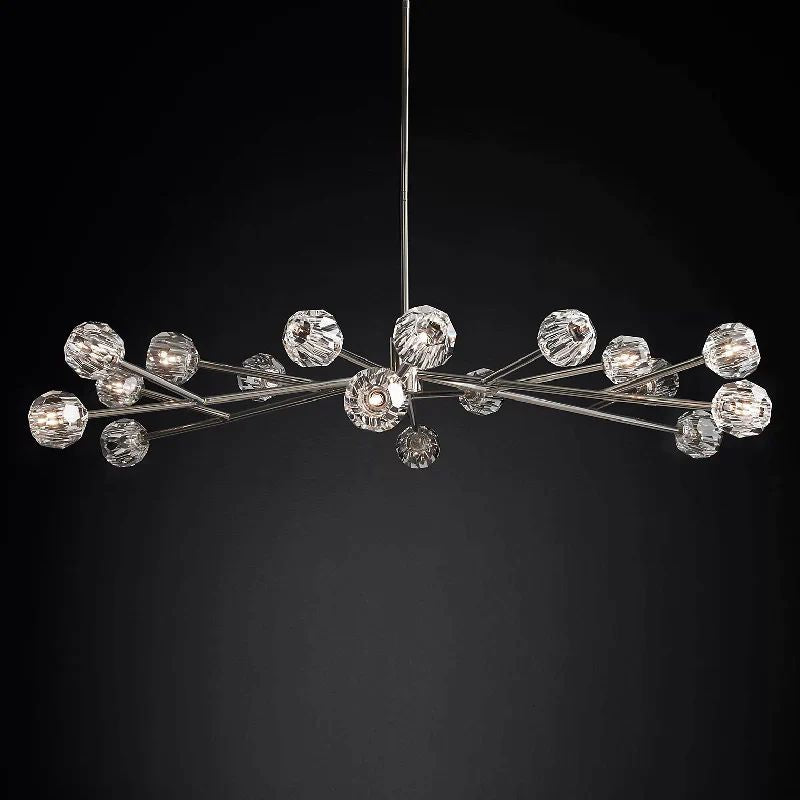 Cristal Glass Round Chandelier 72 inch detail view