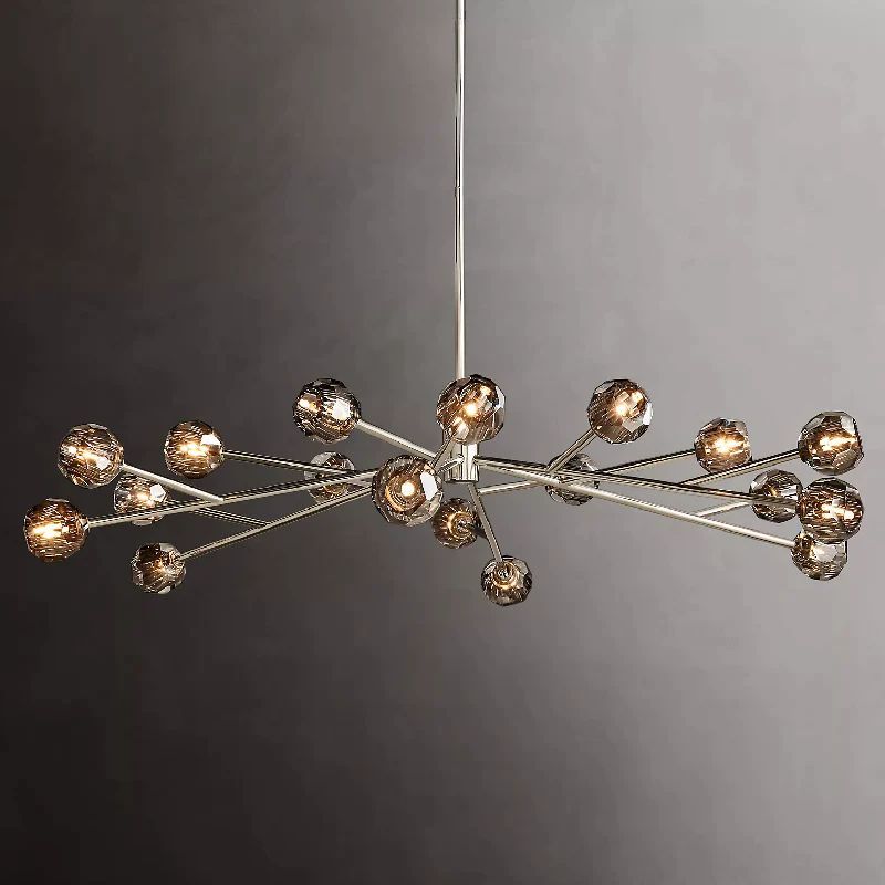 Cristal Glass Round Chandelier 72 inch detail view
