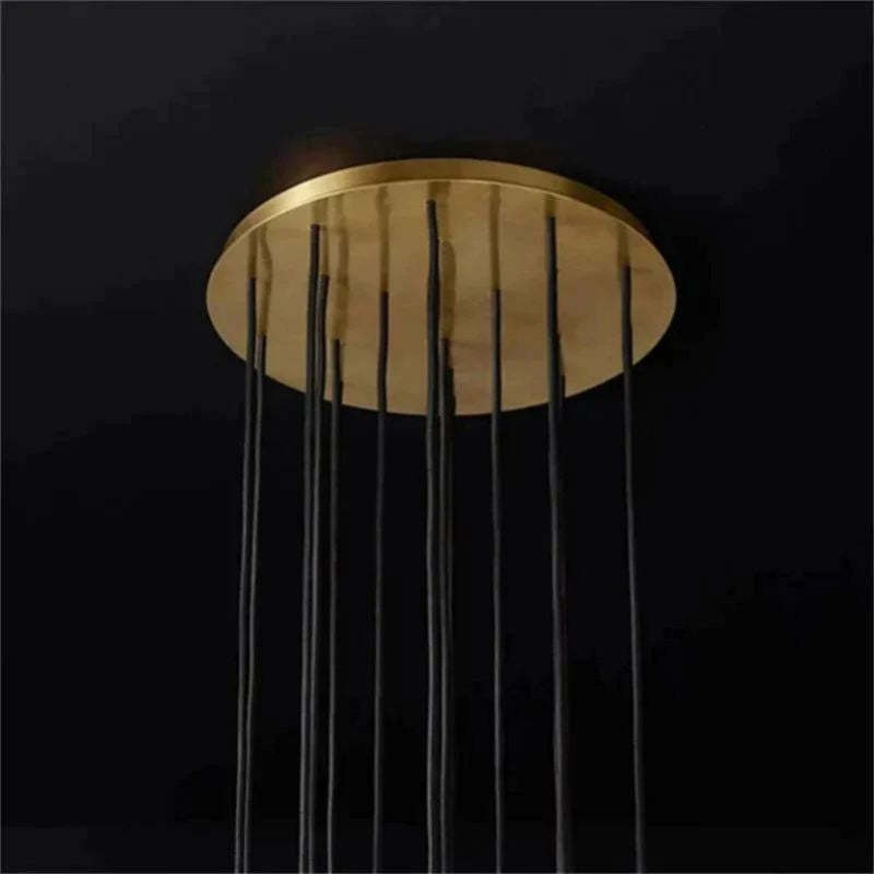 Cristal Glass Round Cluster Chandelier 19"