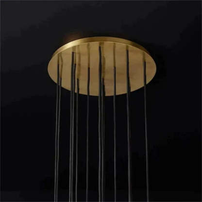 Cristal Glass Round Cluster Chandelier 19"