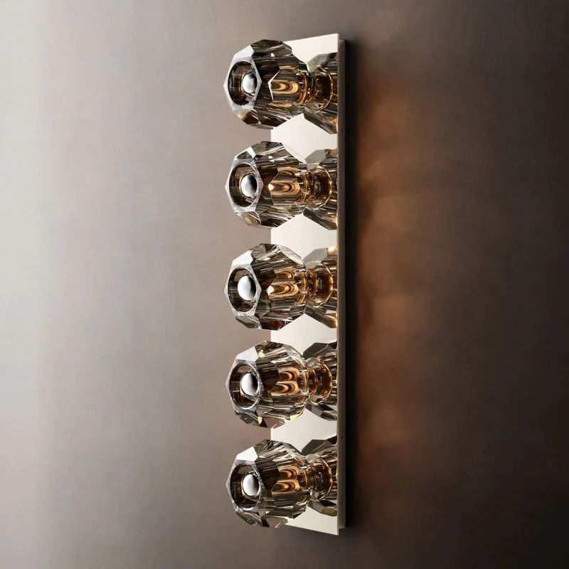 Cristal Smoke Glass Linear Grand Wall Sconce