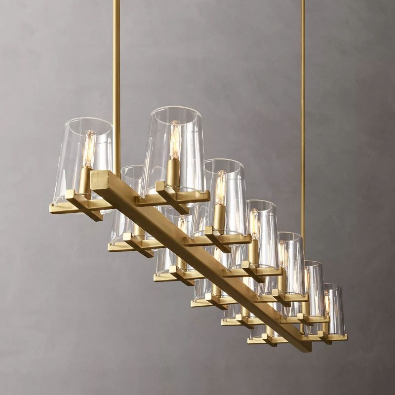 Kuseau Glass Linear Chandelier 60" - detail 4