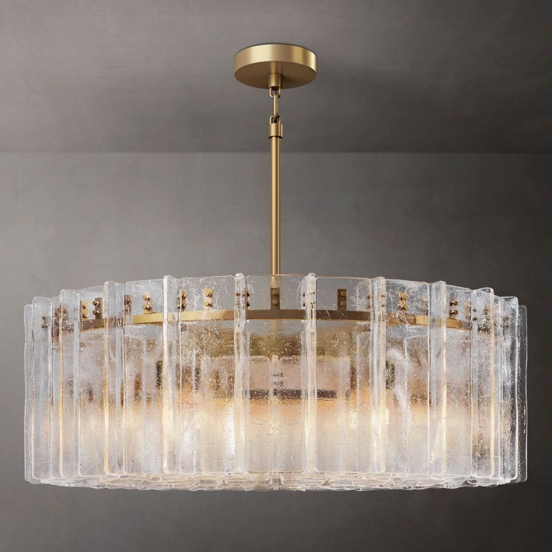 Latica Round Chandelier 48" in glass and steel