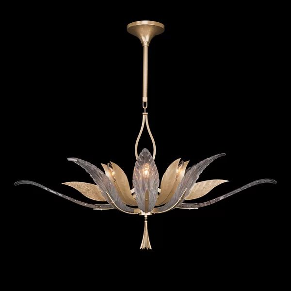 Lily Oblong Chandelier Light 40" in glass