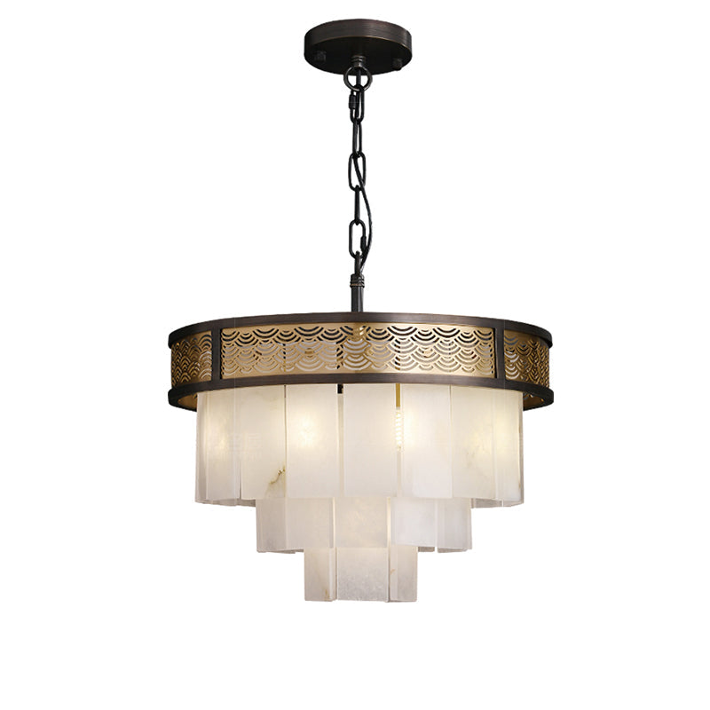 Marble Lorry Multi-layer Classic Chandelier in alabaster
