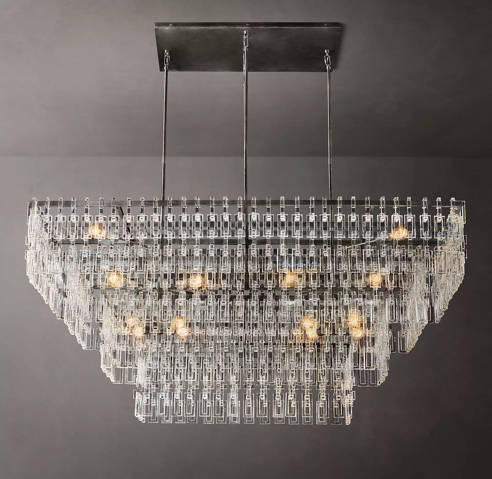 Miranda 4-Tier Rectangular Chandelier 72" - detail 2
