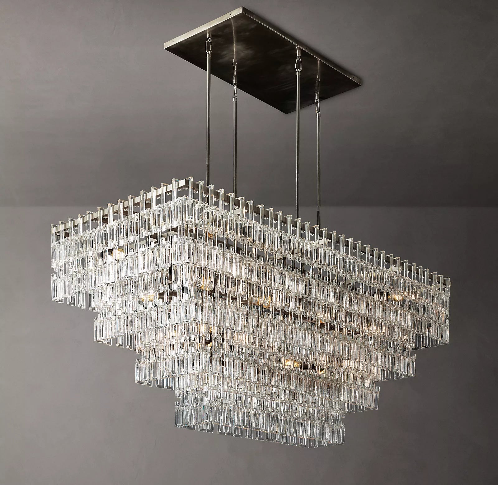 Miranda 4-Tier Rectangular Chandelier 72" - detail 5