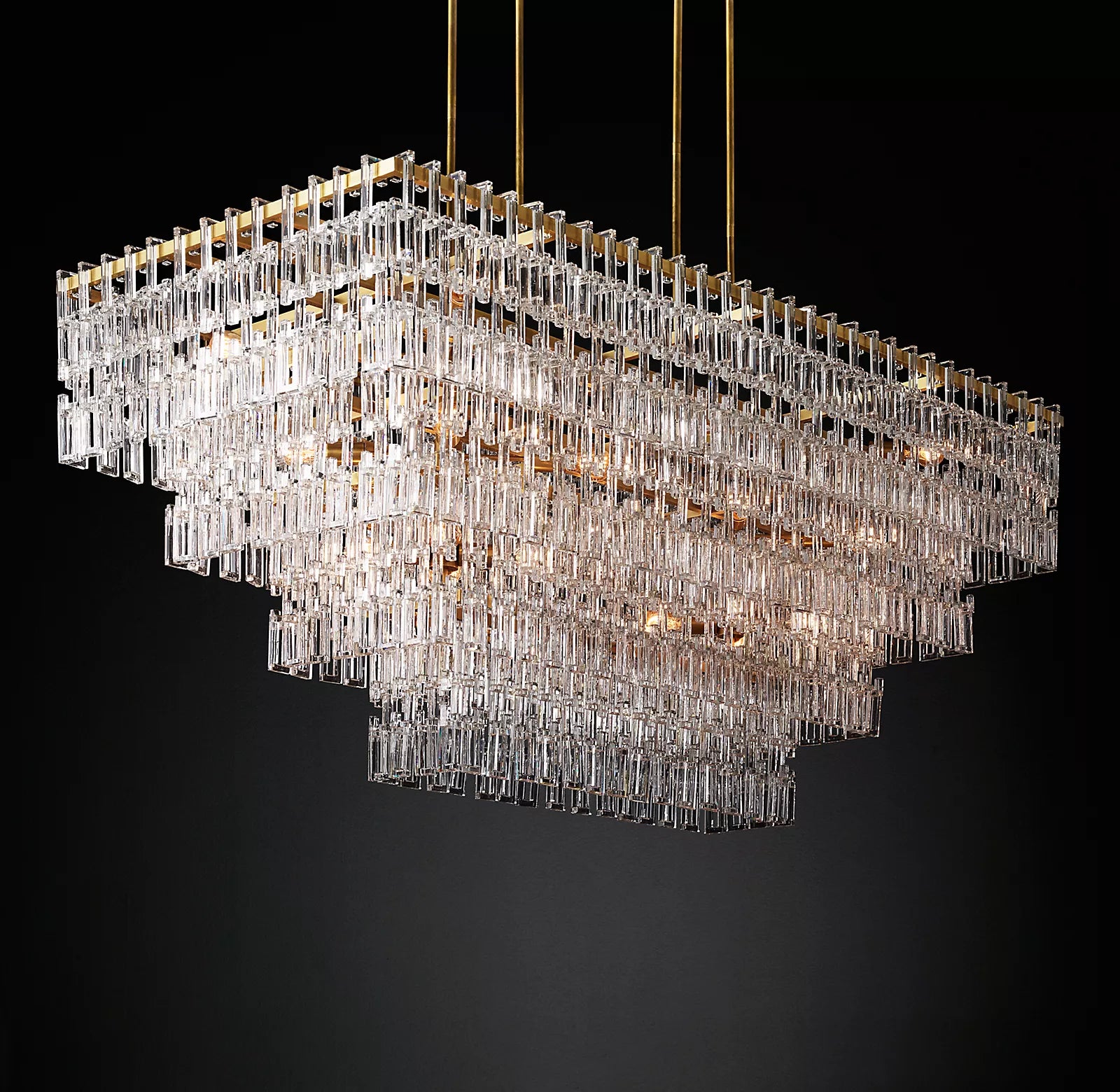 Miranda 4-Tier Rectangular Chandelier 72" - detail 4