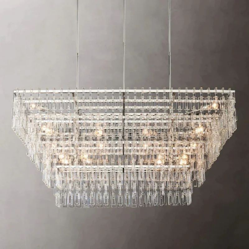 Miranda 4-Tier Rectangle Chandelier 72 inch detail view