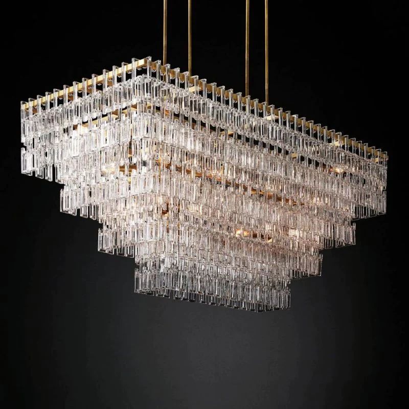Miranda 4-Tier Rectangle Chandelier 72 inch detail view