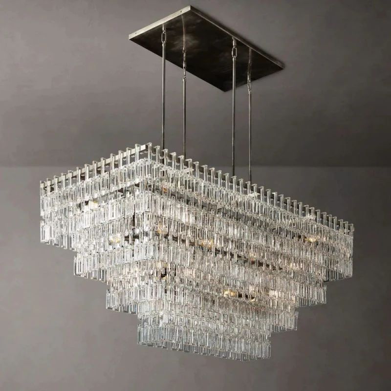 Miranda 4-Tier Rectangle Chandelier 72 inch detail view