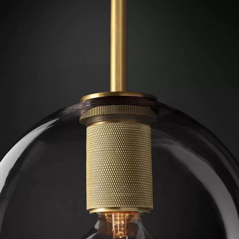 Mechanic Globe Shade Pendant Light 8 inch detail view