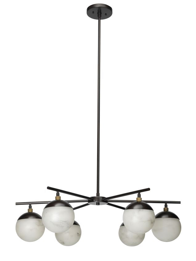 Metro Alabaster 6-Light Chandelier - detail 2
