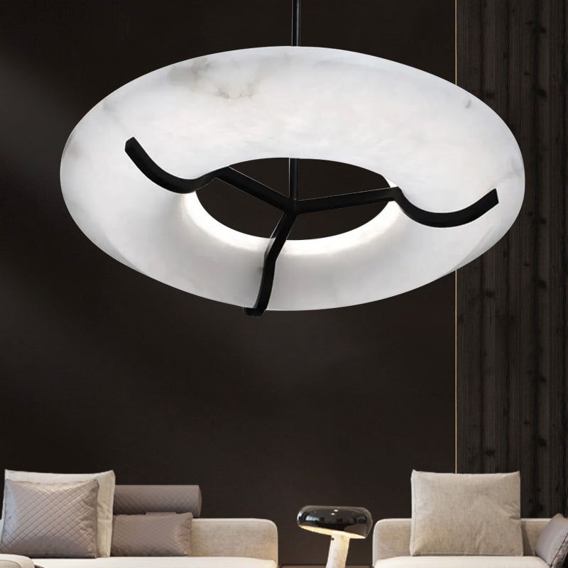 Modern Round Alabaster Dining Room Chandelier - product detail 5