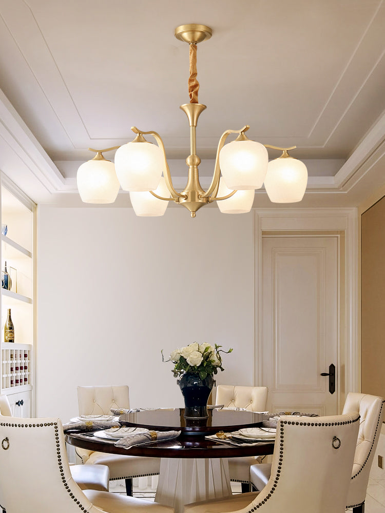Modern Brass and Glass Chandelier - detail 4