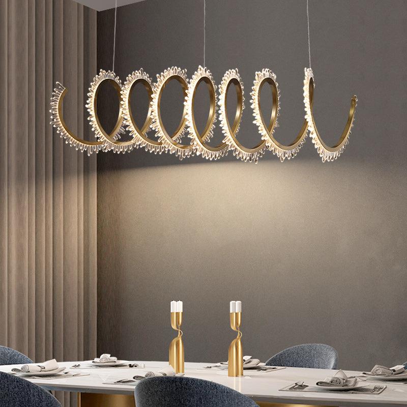 Modern Spiral Crystal Chandelier for Dining Room - product detail 3