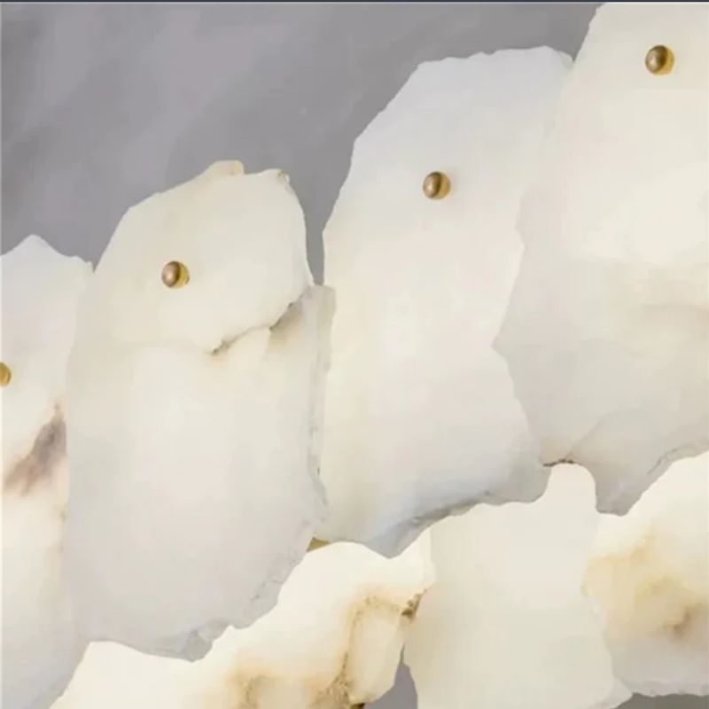Alabaster Moira Marble Modern Snowflake Round Chandelier - product detail 5