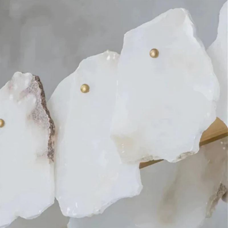 Alabaster Moira Marble Modern Snowflake Round Chandelier - product detail 6