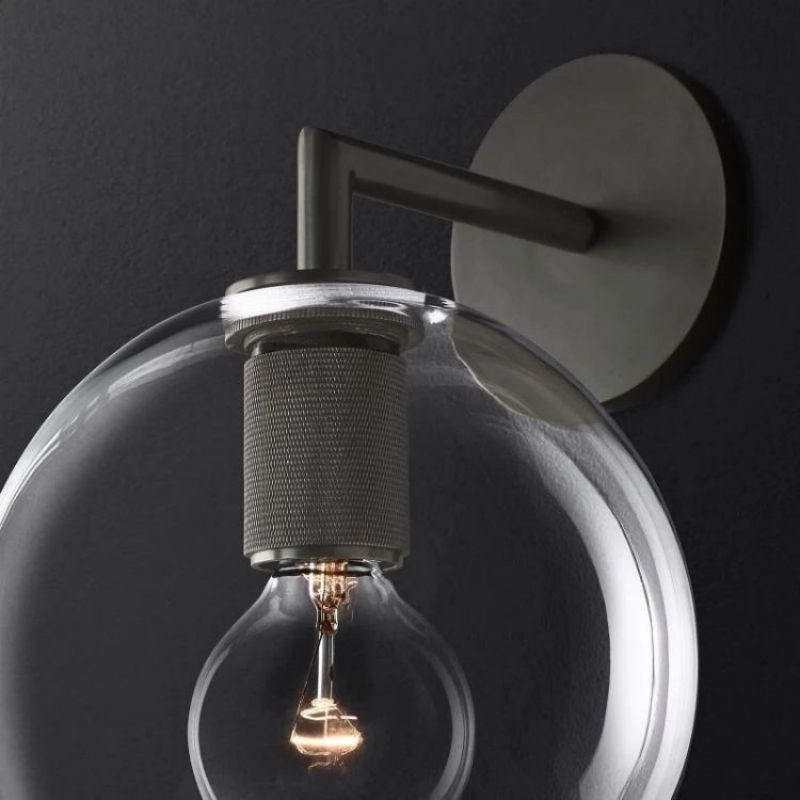 Mechanic Globe Shade Sconce detail view