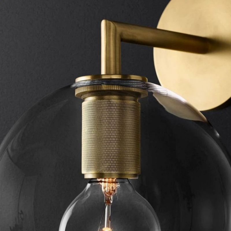Mechanic Globe Shade Sconce detail view