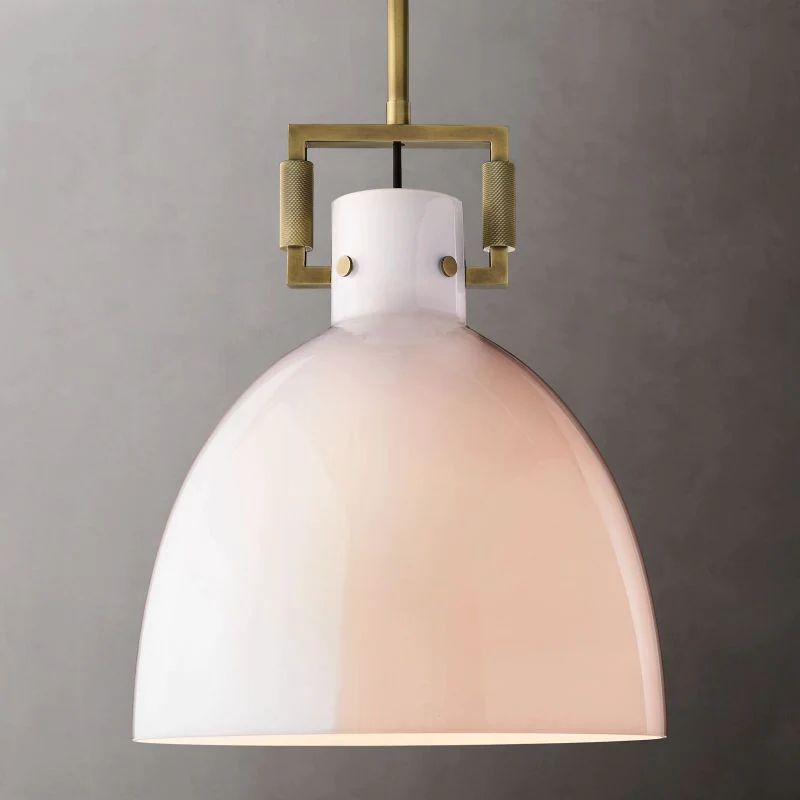Mechanic Milk Glass Cloche Pendant main view