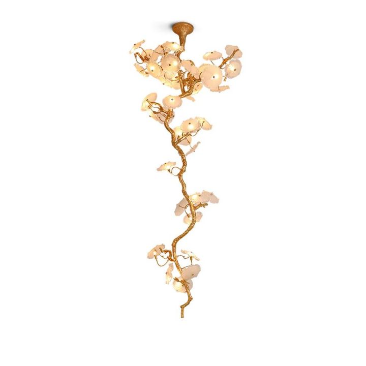 Nenufar Bonsai Modern Chandelier in glass and brass