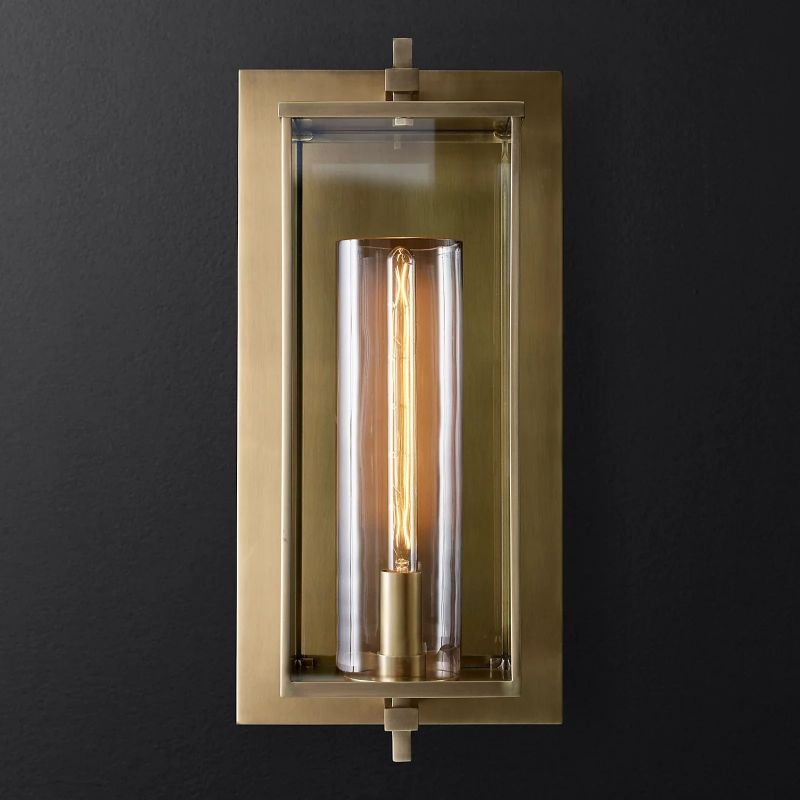 Outdoor Square Grand Wall Sconce detail view