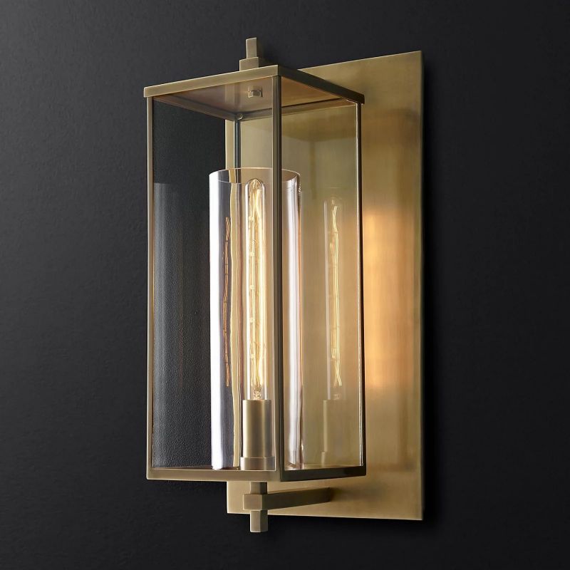 Outdoor Square Grand Wall Sconce front view