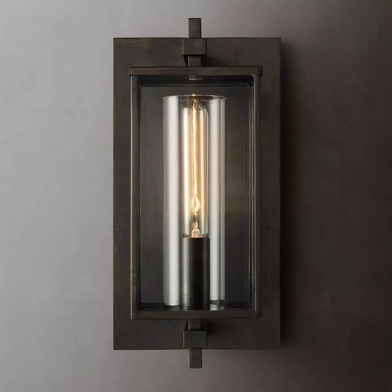 Outdoor Square Short Wall Sconce detail view