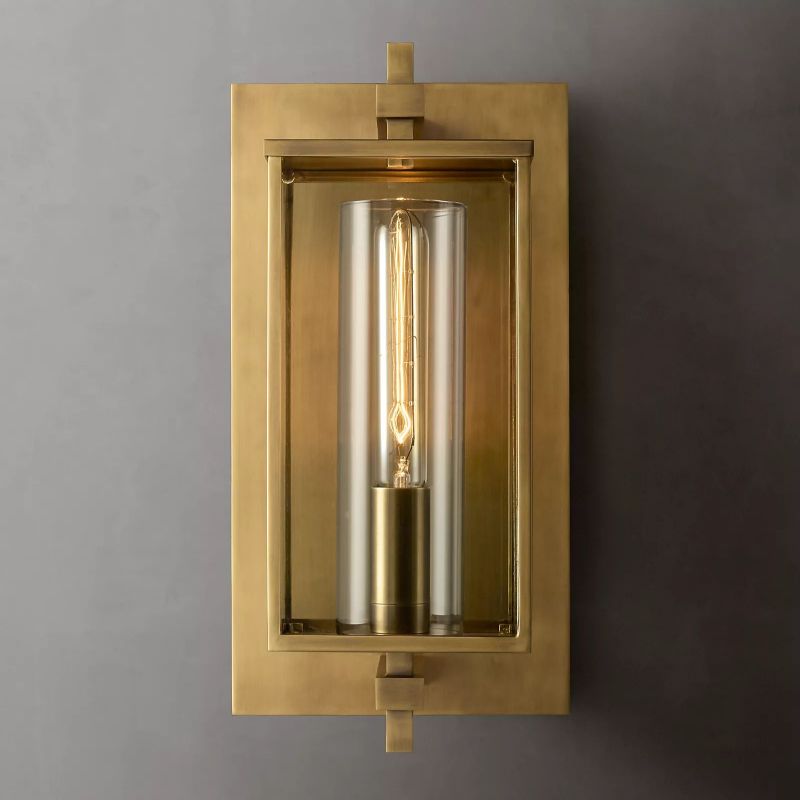 Outdoor Square Short Wall Sconce angled view